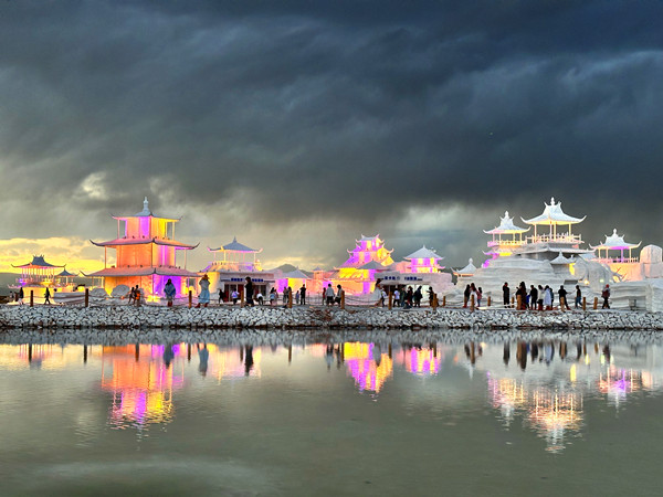 晚霞映茶卡 攝影:阿曌 (1)_副本