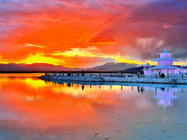 茶卡鹽湖多彩晚霞 攝影:尤莉靈 (8)_副本